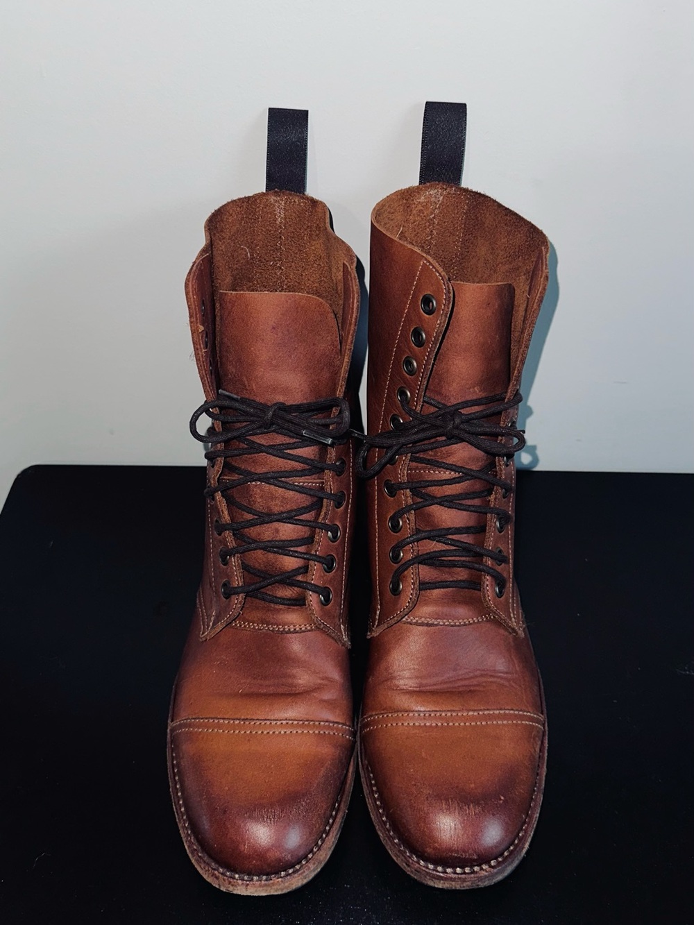 Vintage Mayura Service Boots Leather Cap Toe Goodyear Welt Spain EU41? US8?